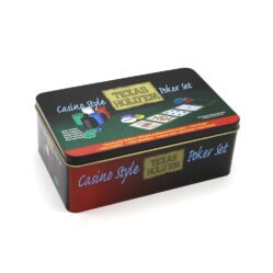 Poker Chips - 200 - Texas Hold Em - In Tin with Mat