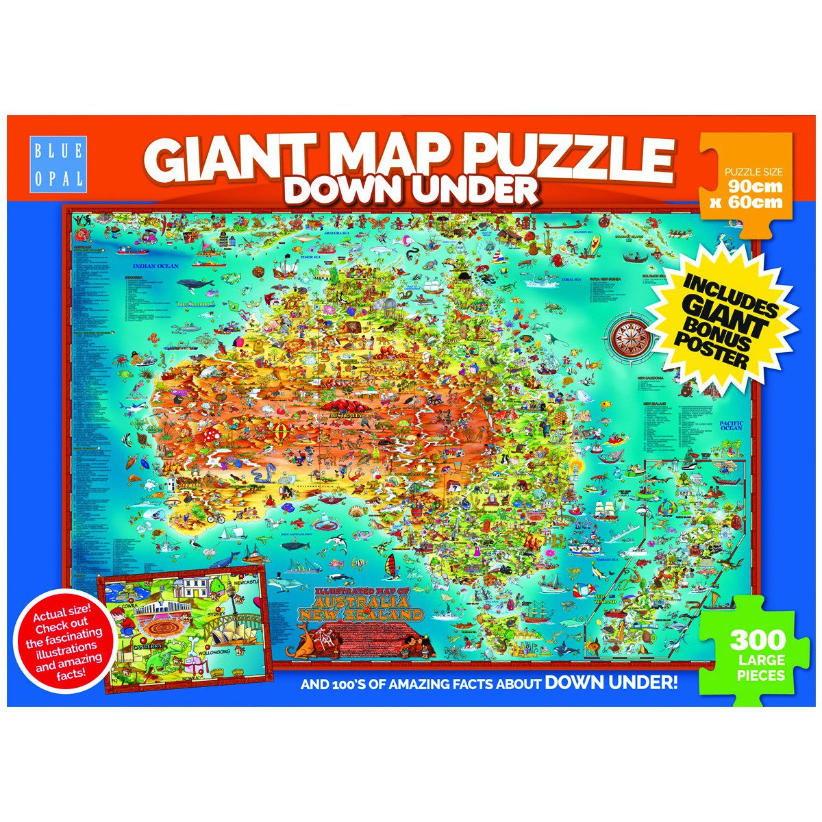 Giant Map Puzzle - Down Under - 300pc Large - Image 2