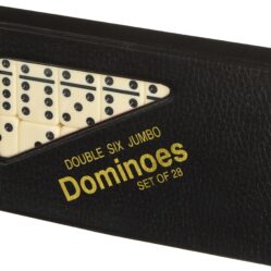 Dominoes - Double 6 - Black and White - Vinyl Case