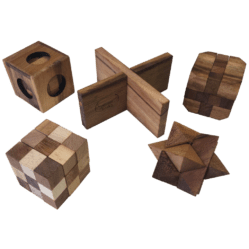 5 Puzzles in 1 Tricky Box - Wooden