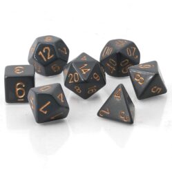 Dice Set - 4-20 - Opaque Dark Grey W/Copper