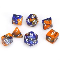 Dice Set - 4-20 - Gemini Blue Orange w/White