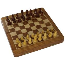 Chess Set - Hawstead - Magnetic Folding - Acacia - 25cm (Royal Oak)