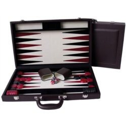 Backgammon - 15in Brown PU Leather