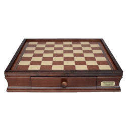 Chess Board - Box - 50cm (20in) Walnut with Drawers