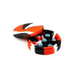 MDG Silicone Dice Case Round - Red/Black/White