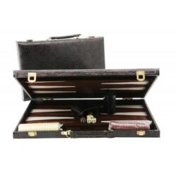 Backgammon - 18in Alligator Skin Black/Brown