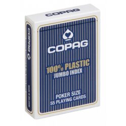Playing Cards - Single - 100% Plastic Copag - Poker (Blue) Jumbo