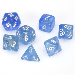 Dice Set - 4-20 - Borealis Sky Blue w/White