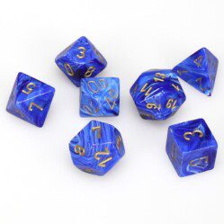 Dice Set - 4-20 - Vortex Blue w/Gold