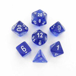 Dice Set - 4-20 - Translucent Blue w/White