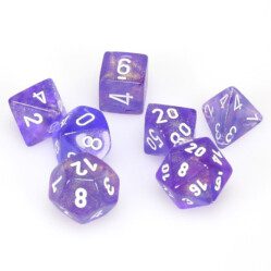 Dice Set - 4-20 - Borealis Purple w/White