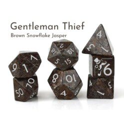 Dice Set - 4-20 - Gentleman Thief (Brown Snowflake Jasper)