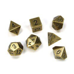 Dice Set - 4-20 - Metal - Old Brass