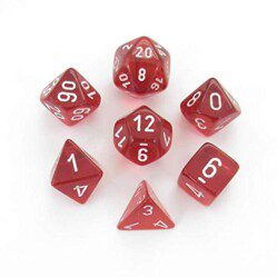 Dice Set - 4-20 - Translucent Red w/White