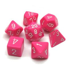 Dice Set - 4-20 - Opaque Pink w/White