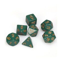 Dice Set - 4-20 - Opaque Poly Dusty Green W/Copper