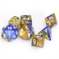 Dice Set - 4-20 - Gemini Blue Gold w/White