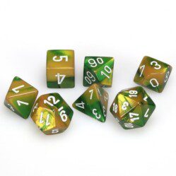 Dice Set - 4-20 - Gemini Gold Green/White