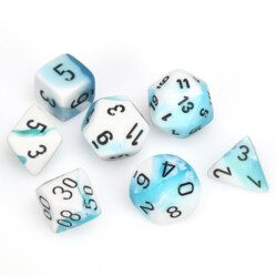 Dice Set - 4-20 - Gemini Teal-White w/Black