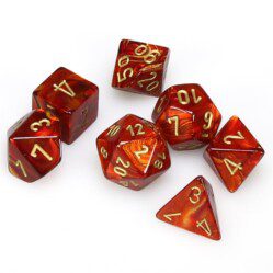 Dice Set - 4-20 - Scarab Scarlet w/Gold