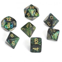 Dice Set - 4-20 - Scarab Jade/Gold