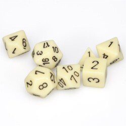 Dice Set - 4-20 - Ivory w/Black - Opaque