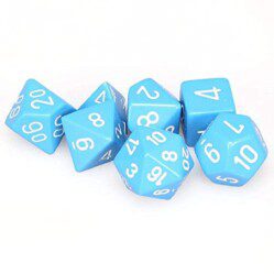 Dice Set - 4-20 - Opaque Poly Light Blue W/White