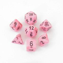 Dice Set - 4-20 - Vortex Snow Pink w/Black