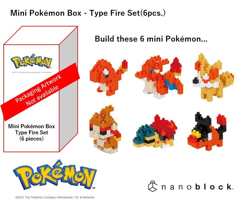 Nanoblock Mini Pokemon Fire Type Set - Image 2