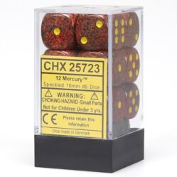 Dice Set - 12 x 16mm D6 - Speckled Mercury Set