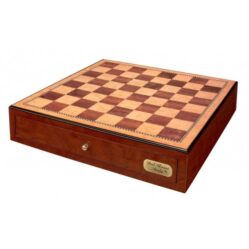 Chess Board - 18in Shiny Mahogany with Drawers