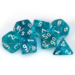 Dice Set - 4-20 - Translucent Teal w/White