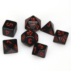 Dice Set - 4-20 - Opaque Black w/Red
