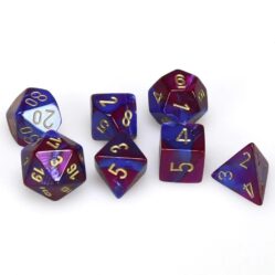 Dice Set - 4-20 - Gemini Blue Purple w/Gold