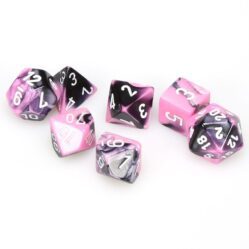 Dice Set - 4-20 - Gemini Black-Pink/White