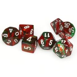 Dice Set - 4-20 - Gemini Green-Red w/White