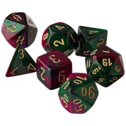 Dice Set - 4-20 - Gemini Green-Purple w/Gold