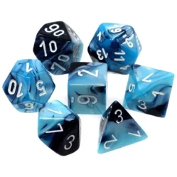 Dice Set - 4-20 - Black-Shell/White - Gemini