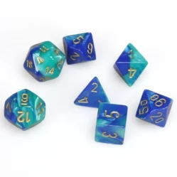 Dice Set - 4-20 - Gemini Blue-Teal w/Gold
