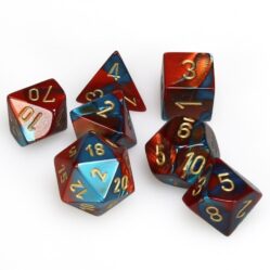 Dice Set - 4-20 - Gemini Red-Teal w/Gold