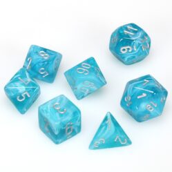 Dice Set - 4-20 - Cirrus Aqua/Silver
