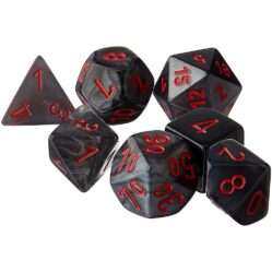 Dice Set - 4-20 - Velvet Black w/Red