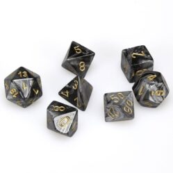 Dice Set - 4-20 - Lustrous Black w/Gold
