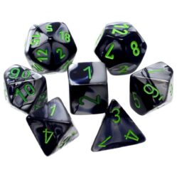 Dice Set - 4-20 - Black-Grey/Green - Gemini