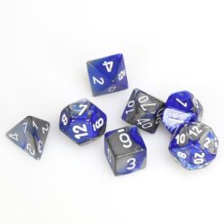 Dice Set - 4-20 - Gemini Blue Steel w/White