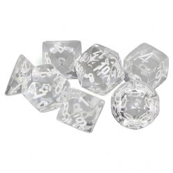 Dice Set - 4-20 - Translucent Clear w/ White