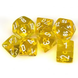 Dice Set - 4-20 - Translucent Yellow w/White