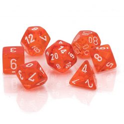 Dice Set - 4-20 - Translucent Orange w/ White