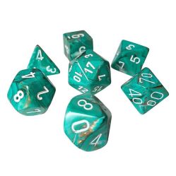 Dice Set - 4-20 - Marble Oxi-Copper w/White